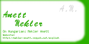 anett mekler business card